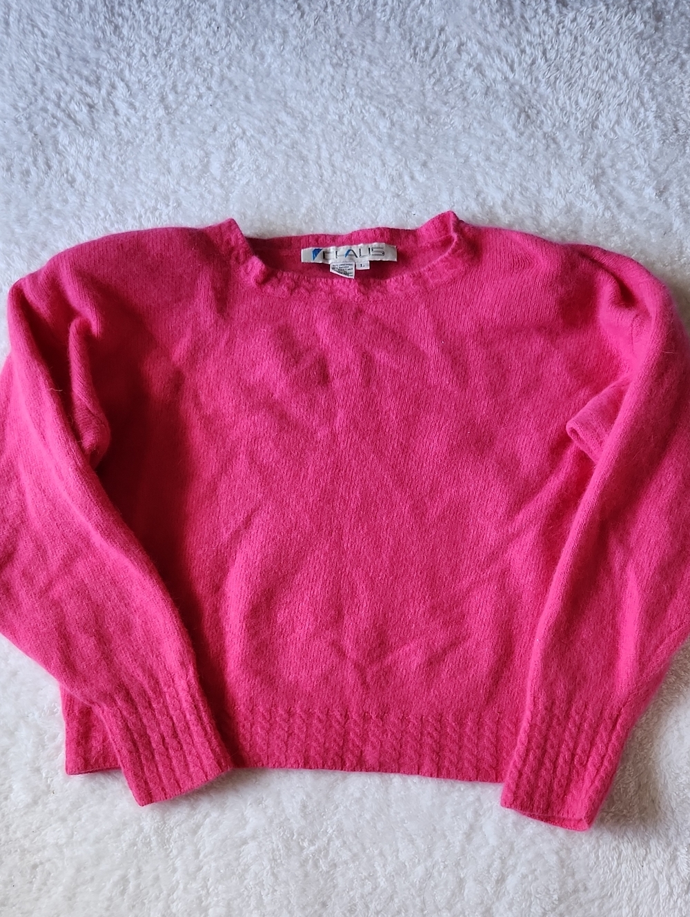 Chaus Hot Pink Crewneck Sweater - L